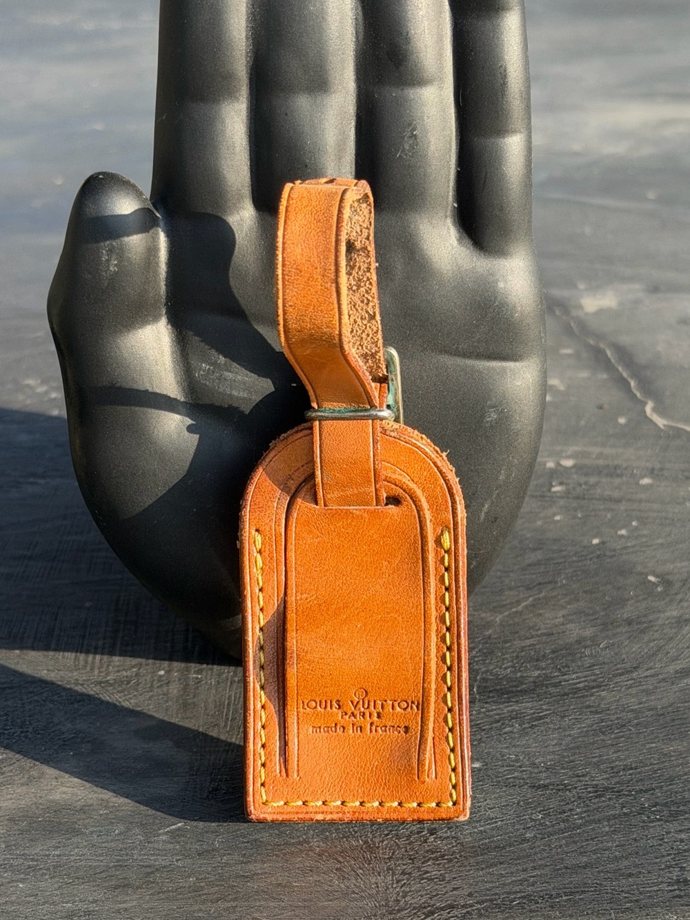 Louis Vuitton Tan Leather Luggage Tag